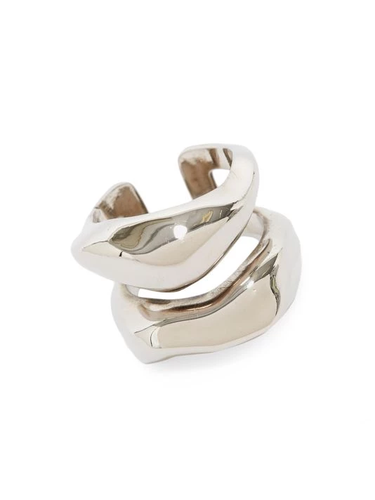 Alexander McQueen Silvertone Cuff Ring 1 Alexander McQueen Silvertone Cuff Ring