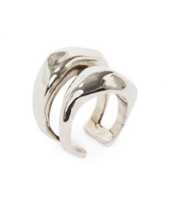 Alexander McQueen Silvertone Cuff Ring 5 Alexander McQueen Silvertone Cuff Ring -Alexander McQueen Elegant store unnamed file 393