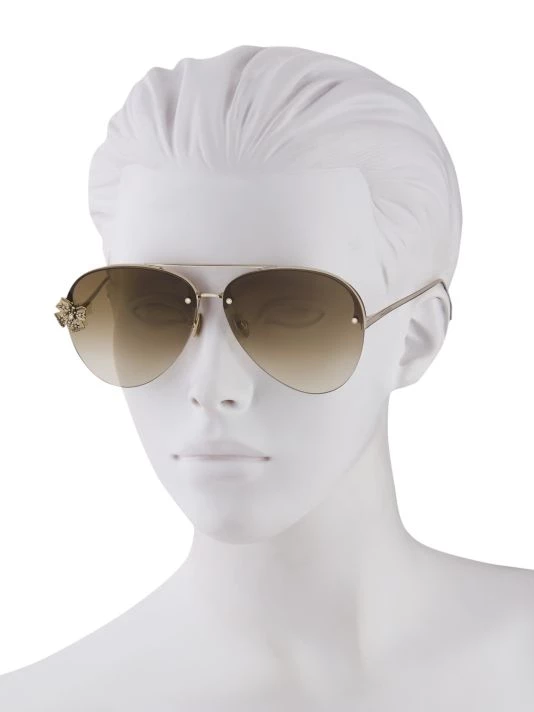 Alexander McQueen Couture 63MM Aviator Sunglasses 4 Alexander McQueen Couture 63MM Aviator Sunglasses - Image 4