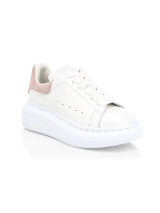 Alexander McQueen Kid's Oversized Lace-Up Leather Sneakers For Kids White Patchouli 5 Alexander McQueen Kid's Oversized Lace-Up Leather Sneakers For Kids White Patchouli - Image 5