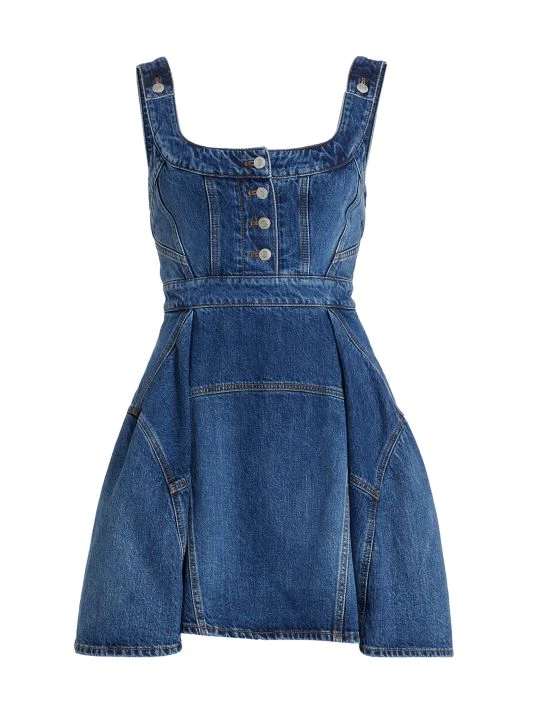 Alexander McQueen Flared Sleeveless Denim Minidress 1 Alexander McQueen Flared Sleeveless Denim Minidress
