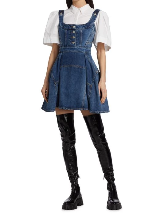 Alexander McQueen Flared Sleeveless Denim Minidress 2 Alexander McQueen Flared Sleeveless Denim Minidress - Image 2