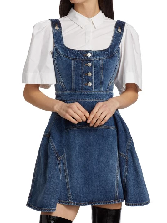 Alexander McQueen Flared Sleeveless Denim Minidress 3 Alexander McQueen Flared Sleeveless Denim Minidress - Image 3