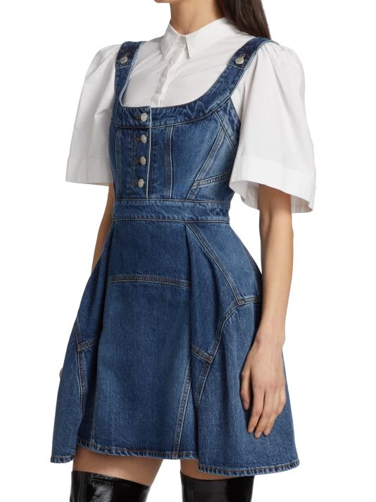 Alexander McQueen Flared Sleeveless Denim Minidress 4 Alexander McQueen Flared Sleeveless Denim Minidress - Image 4