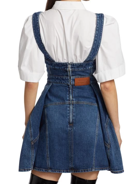 Alexander McQueen Flared Sleeveless Denim Minidress 5 Alexander McQueen Flared Sleeveless Denim Minidress - Image 5