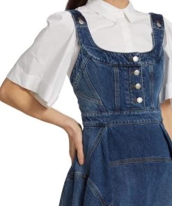 Alexander McQueen Flared Sleeveless Denim Minidress 12 Alexander McQueen Flared Sleeveless Denim Minidress -Alexander McQueen Elegant store unnamed file 431