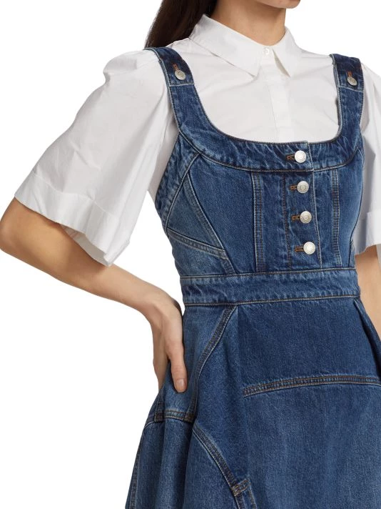 Alexander McQueen Flared Sleeveless Denim Minidress 6 Alexander McQueen Flared Sleeveless Denim Minidress - Image 6