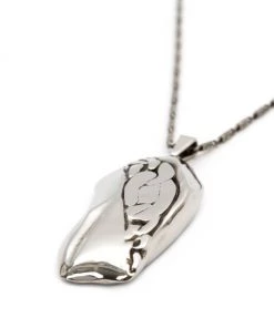 Alexander McQueen Silver-Plated Crushed-Chain Pendant Necklace -Alexander McQueen Elegant store unnamed file 444