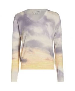 Alexander McQueen Tie-Dye V-Neck Sweater