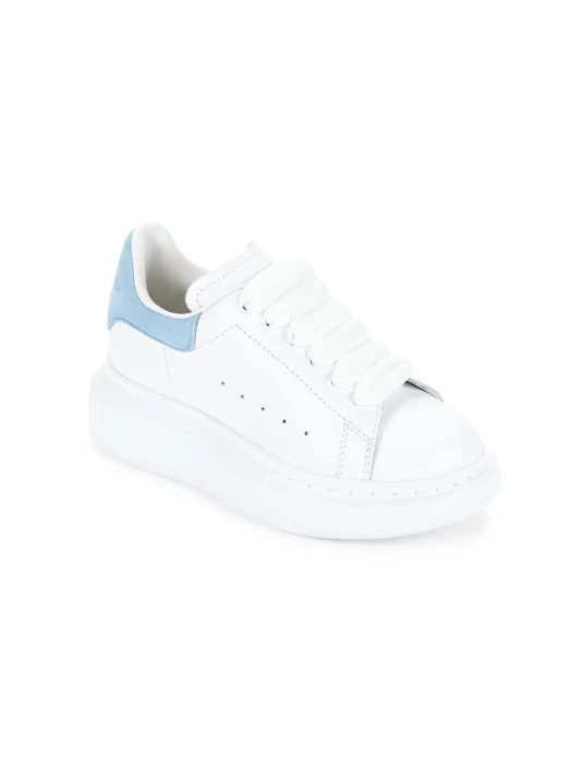 Alexander McQueen Kid's Oversized Lace-Up Leather Sneakers For Kids White Patchouli 9 Alexander McQueen Kid's Oversized Lace-Up Leather Sneakers For Kids White Patchouli - Image 9