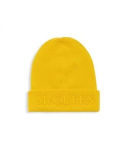 Alexander McQueen Embroidered Cashmere Beanie For Men