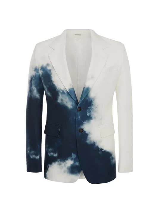 Alexander McQueen Dye-Print Single-Breasted Jacket For Men 1 Alexander McQueen Dye-Print Single-Breasted Jacket For Men