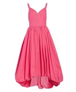 Alexander McQueen Fit & Flare Zip-Up Parachute Gown
