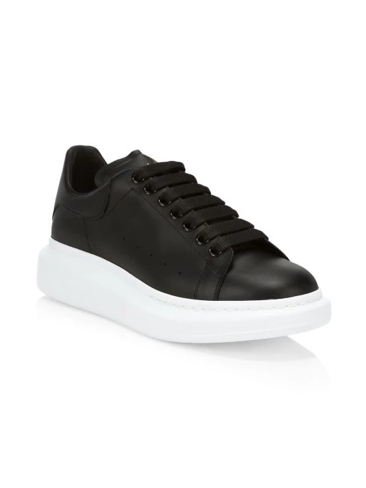Alexander McQueen Oversized Leather Platform Sneakers For Men Black Bone 2 Alexander McQueen Oversized Leather Platform Sneakers For Men Black Bone - Image 2