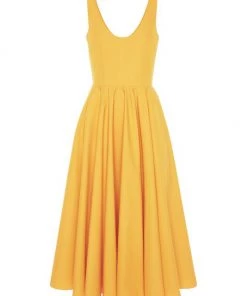 Alexander McQueen Sleeveless Fit & Flare Scoopneck Midi-Dress