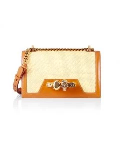 Alexander McQueen Raffia Jewelled Satchel