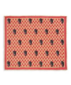 Alexander McQueen Spray-Paint Skull Biker Scarf For Men Beige Red 5 Alexander McQueen Spray-Paint Skull Biker Scarf For Men Beige Red -Alexander McQueen Elegant store unnamed file 485