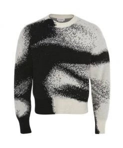 Alexander McQueen Fog Face Wool Sweater For Men