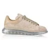 Alexander McQueen Clear Platform Low-Top Suede Sneakers For Men