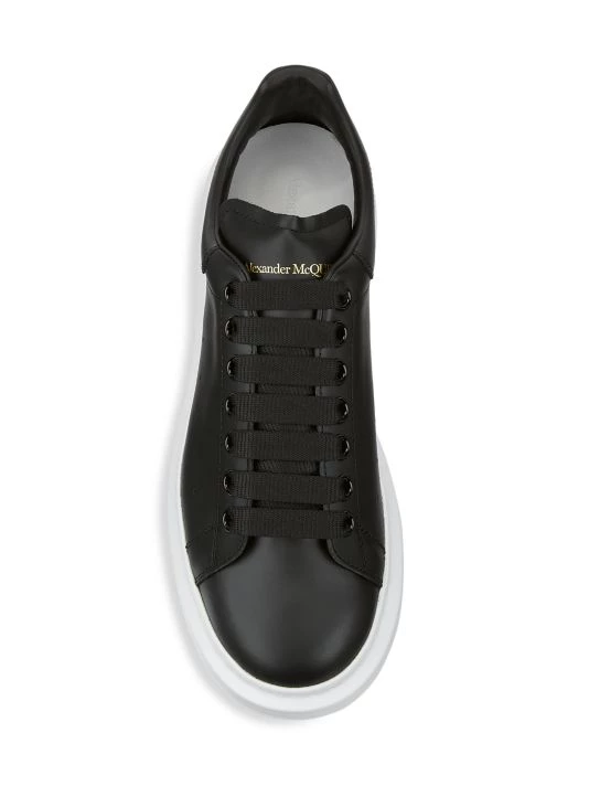 Alexander McQueen Oversized Leather Platform Sneakers For Men Black Bone 5 Alexander McQueen Oversized Leather Platform Sneakers For Men Black Bone - Image 5