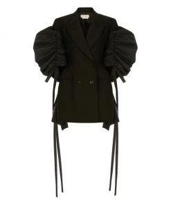 Alexander McQueen Shirred Sleeve Minidress