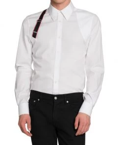 Alexander McQueen Logo Tape Harness Stretch-Cotton Shirt For Men 9 Alexander McQueen Logo Tape Harness Stretch-Cotton Shirt For Men -Alexander McQueen Elegant store unnamed file 534