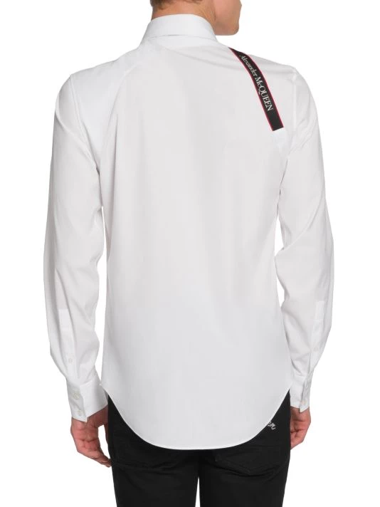 Alexander McQueen Logo Tape Harness Stretch-Cotton Shirt For Men 5 Alexander McQueen Logo Tape Harness Stretch-Cotton Shirt For Men - Image 5