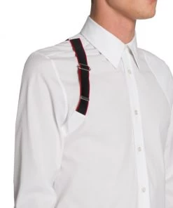 Alexander McQueen Logo Tape Harness Stretch-Cotton Shirt For Men 13 Alexander McQueen Logo Tape Harness Stretch-Cotton Shirt For Men -Alexander McQueen Elegant store unnamed file 538