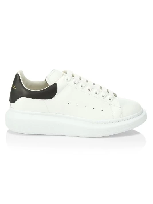 Alexander McQueen Oversized Leather Platform Sneakers For Men Black Bone 9 Alexander McQueen Oversized Leather Platform Sneakers For Men Black Bone - Image 9