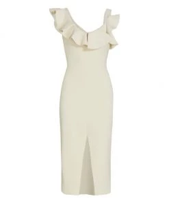 Alexander McQueen Ruffled Sleeveless Midi-Dress