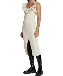 Alexander McQueen Ruffled Sleeveless Midi-Dress -Alexander McQueen Elegant store unnamed file 547