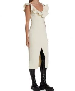 Alexander McQueen Ruffled Sleeveless Midi-Dress -Alexander McQueen Elegant store unnamed file 548