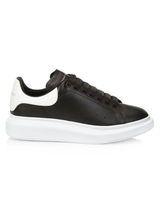 Alexander McQueen Oversized Leather Platform Sneakers For Men Black Bone 10 Alexander McQueen Oversized Leather Platform Sneakers For Men Black Bone - Image 10