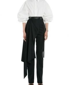 Alexander McQueen Wool Draped Trousers -Alexander McQueen Elegant store unnamed file 572