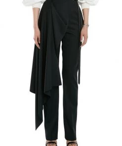 Alexander McQueen Wool Draped Trousers -Alexander McQueen Elegant store unnamed file 573