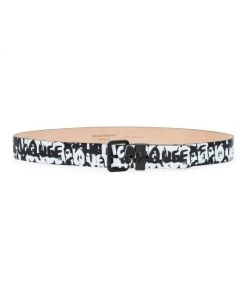 Alexander McQueen Skull Loop Leather Belt For Men