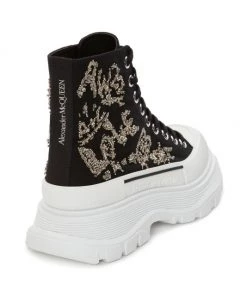 Alexander McQueen Tread Slick Canvas Embellished Ankle Boots -Alexander McQueen Elegant store unnamed file 595