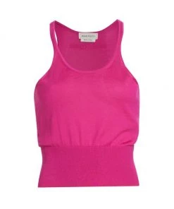 Alexander McQueen Logo-Embroidered Cashmere Tank Top