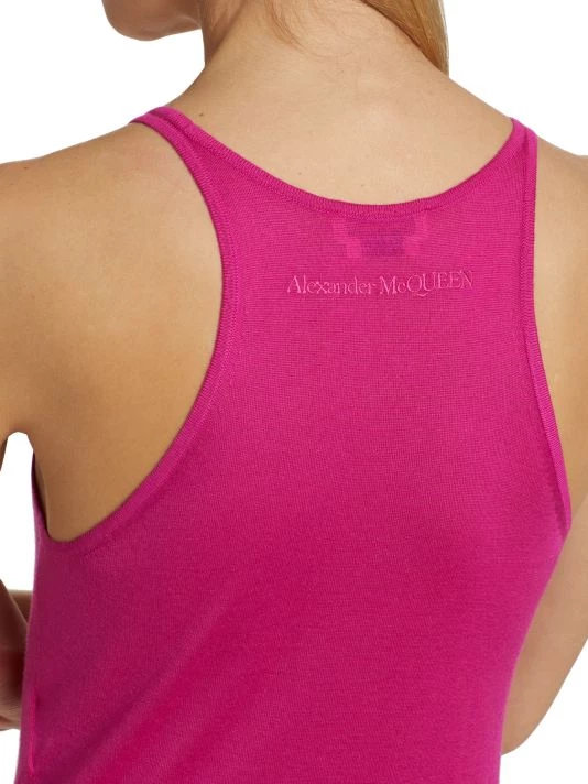 Alexander McQueen Logo-Embroidered Cashmere Tank Top 5 Alexander McQueen Logo-Embroidered Cashmere Tank Top - Image 5