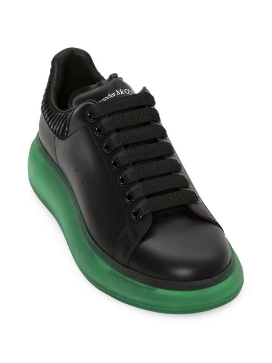Alexander McQueen Oversized Transparent Sole Sneakers For Men Black Green 2 Alexander McQueen Oversized Transparent Sole Sneakers For Men Black Green - Image 2