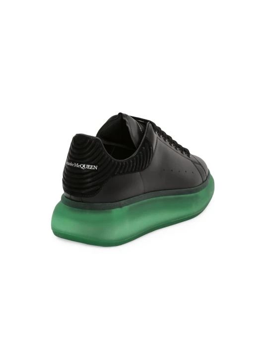 Alexander McQueen Oversized Transparent Sole Sneakers For Men Black Green 3 Alexander McQueen Oversized Transparent Sole Sneakers For Men Black Green - Image 3