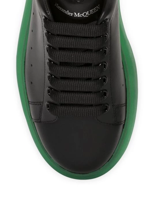 Alexander McQueen Oversized Transparent Sole Sneakers For Men Black Green 4 Alexander McQueen Oversized Transparent Sole Sneakers For Men Black Green - Image 4