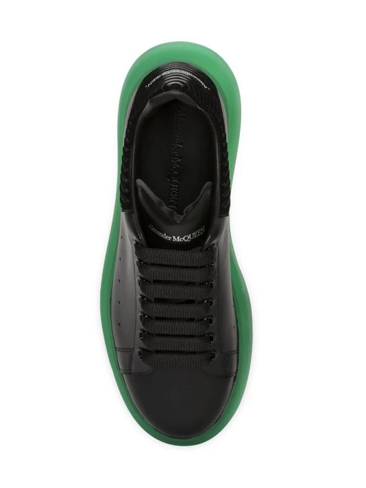 Alexander McQueen Oversized Transparent Sole Sneakers For Men Black Green 5 Alexander McQueen Oversized Transparent Sole Sneakers For Men Black Green - Image 5