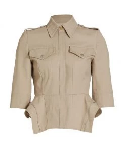 Alexander McQueen Articulated Peplum Canvas Jacket