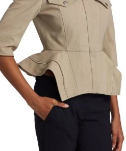 Alexander McQueen Articulated Peplum Canvas Jacket -Alexander McQueen Elegant store unnamed file 631