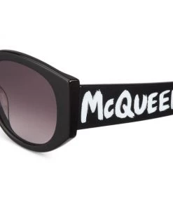 Alexander McQueen Graffiti 54MM Oval Sunglasses -Alexander McQueen Elegant store unnamed file 659