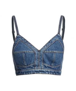 Alexander McQueen Cropped Denim Tank Top