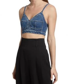 Alexander McQueen Cropped Denim Tank Top -Alexander McQueen Elegant store unnamed file 663