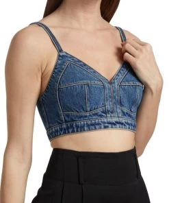 Alexander McQueen Cropped Denim Tank Top -Alexander McQueen Elegant store unnamed file 665