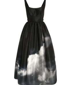 Alexander McQueen Stormy Sleeveless Fit & Flare Gown